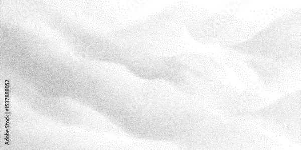 Obraz Soft grain texture with flowing stipple pattern and subtle halftone dots. Abstract monochrome gradient surface for collage and poster design. Vector illustration