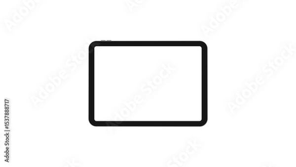 Fototapeta tablet with blank screen on white background. PNG