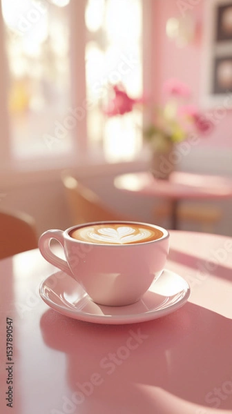 Fototapeta 3D pastel coffee scene A background 2025