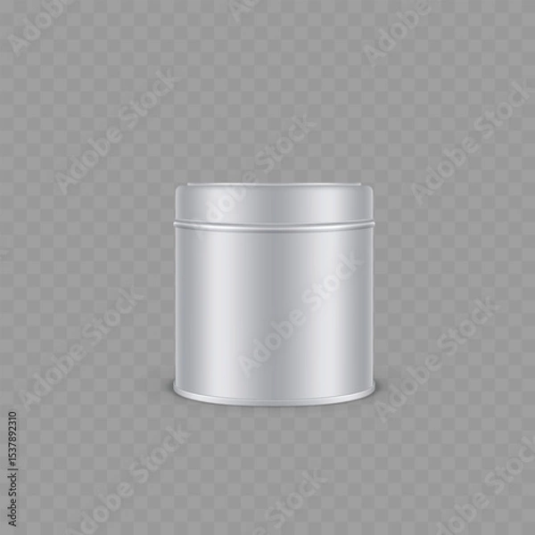 Obraz Blank Metal Tin Can Mockup for Product Packaging .Vector