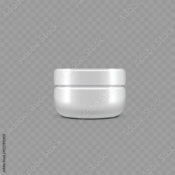 Obraz Blank White Cream Jar Mockup for Cosmetic Branding .Vector