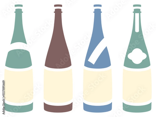 Obraz 日本酒瓶イラストセット