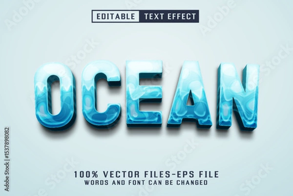 Fototapeta Ocean 3d Text - Editable Text Effect