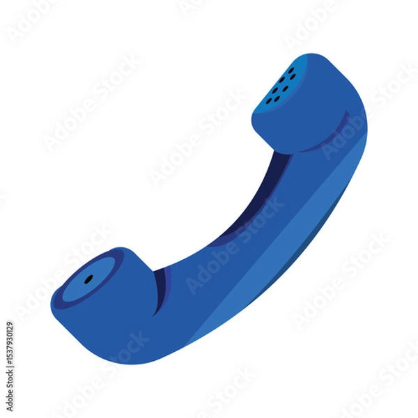 Obraz Phone , phone receiver ,Call, land line 3d look phone phone receiver , Contact us , blue, customer care , support