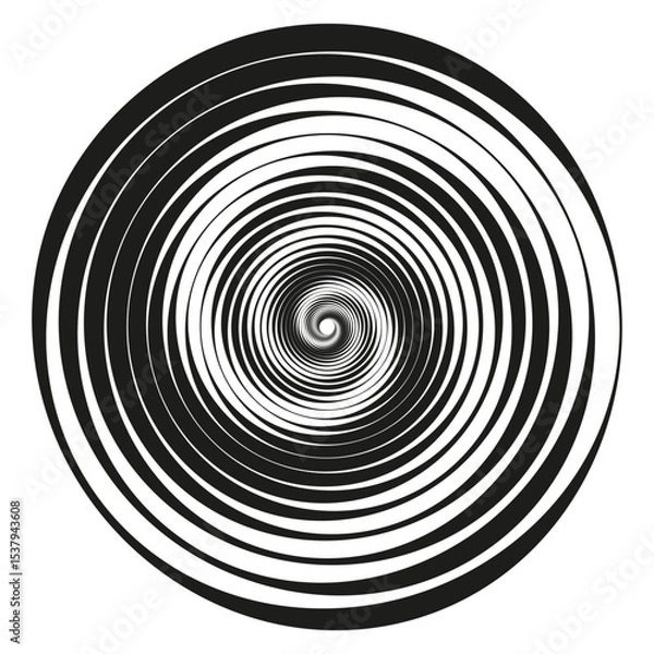 Obraz Swirl spiral icon. Abstract gradient shape. Round motion figure. Vector illusion form.