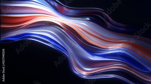 Fototapeta Dynamic Liquid Waves with Iridescent Flow