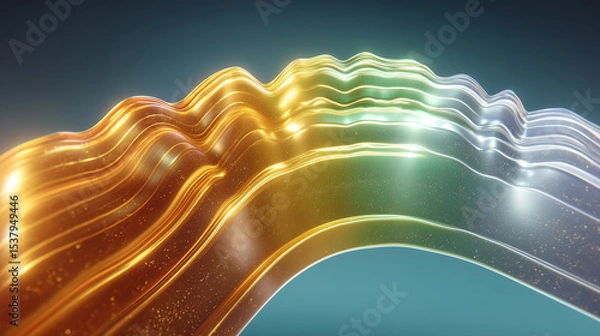 Fototapeta Gleaming Gradient Waves of Light