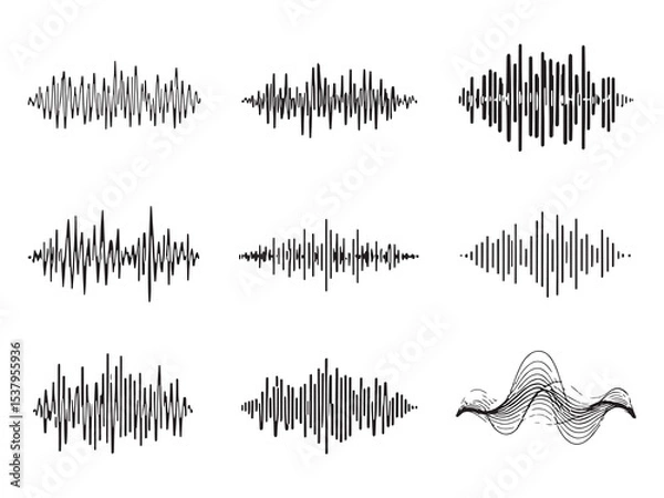 Fototapeta sound waves clear vision simple line art