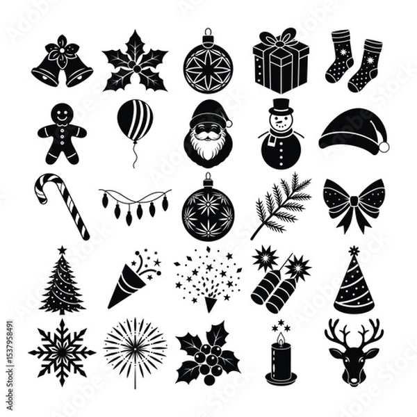 Obraz Holiday Design Elements Christmas Set