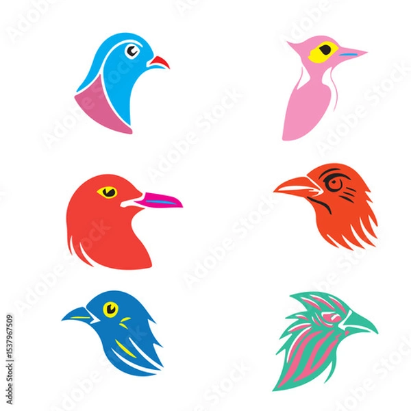 Fototapeta  Nice Birds vector set 