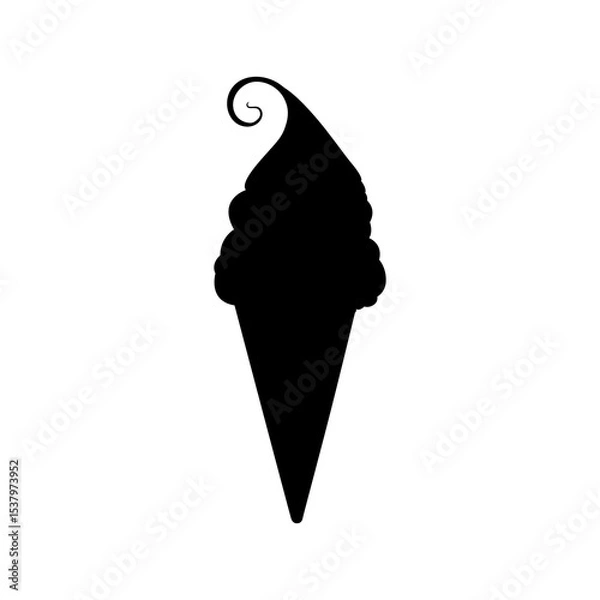 Obraz ice cream silhouette on white background. vector shape graphics