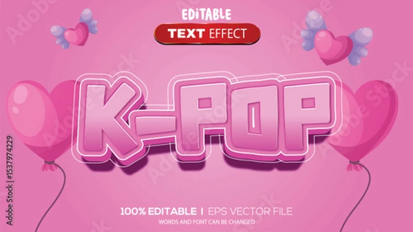 Fototapeta 3d text effect k-pop