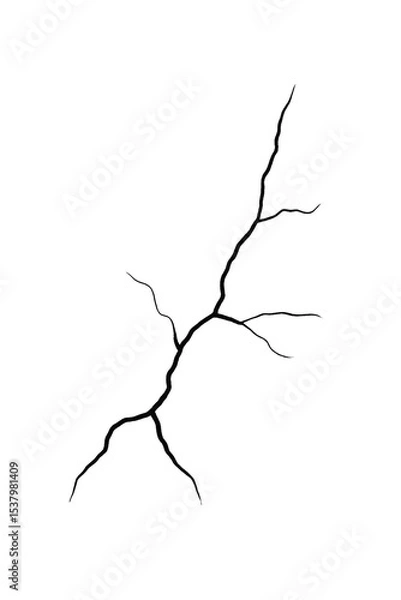 Fototapeta cracks in the wall pattern, png, transparent background 