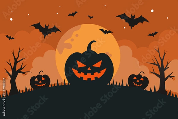 Obraz halloween background with pumpkin