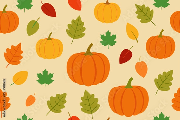 Obraz seamless pattern with pumpkins