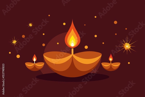 Obraz burning candle on a black background