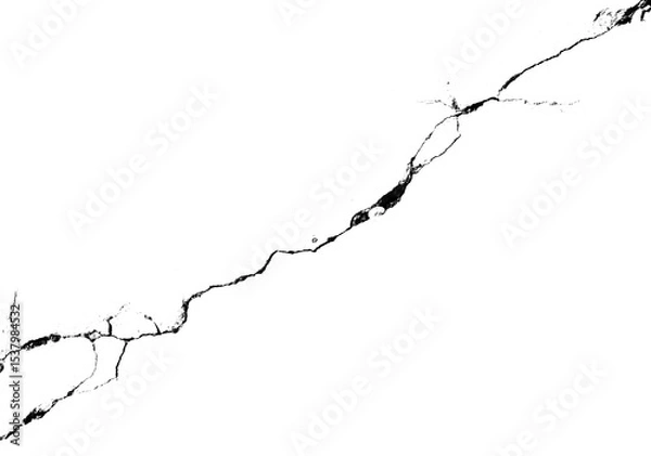 Fototapeta One big crack isolated transparent background png macro