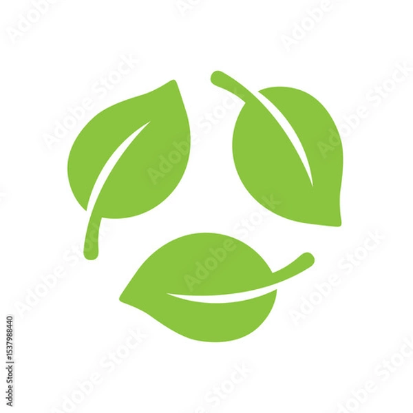 Obraz recycle green leaf icon 