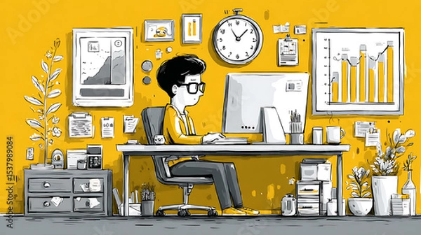 Obraz infographic about common freelance challenges