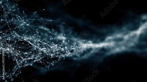 Obraz Digital network of interconnected nodes creating a vibrant visualization of data flow