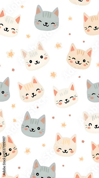 Obraz seamless background with cats