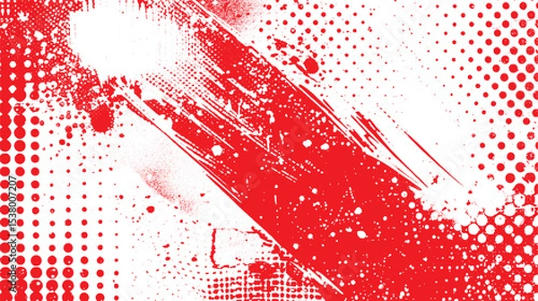 Fototapeta Red grunge scratched background texture
 red grunge background red grunge background texture in old distressed vintage paper design with white scratched peeling 