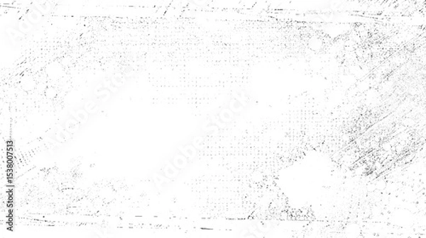 Fototapeta . Distressed spray grainy overlay texture. Dirty powder rough empty cover template. Aged splatter crumb wall backdrop 