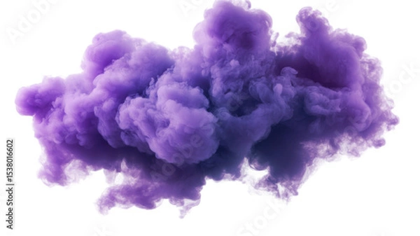 Obraz Title: Vibrant Purple Smoke Effect Isolated on White Background