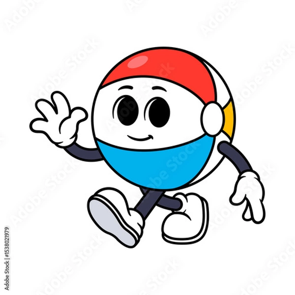 Obraz Vector Beach Ball Character Waving