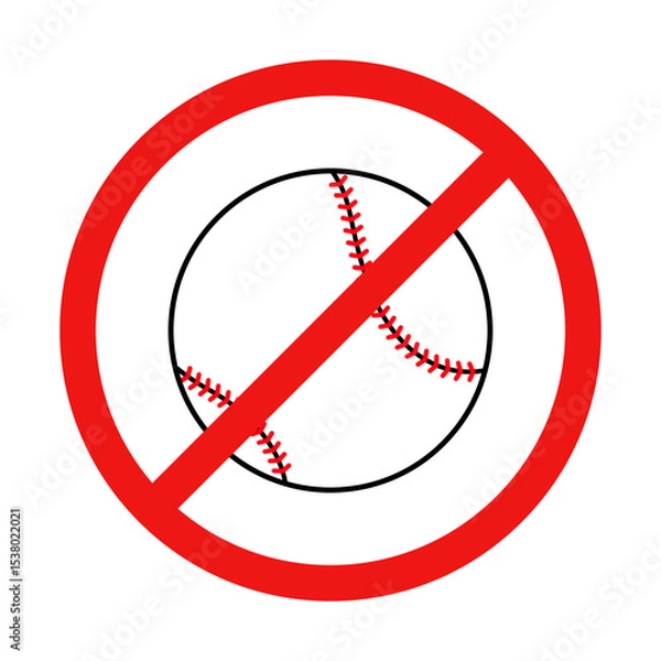 Obraz No Baseball Sign on White Background
