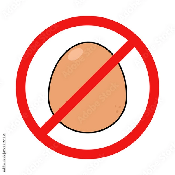 Obraz No Egg Sign on White Background
