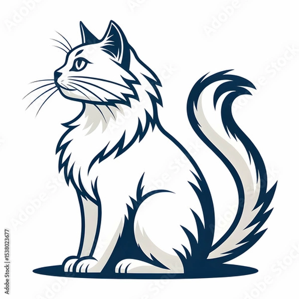 Obraz Lazy Cat illustration background isolated white 
