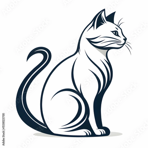 Obraz Lazy Cat illustration background isolated white 