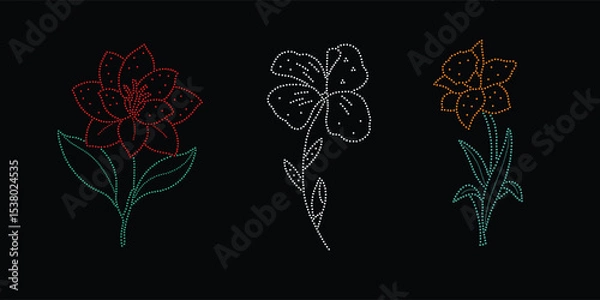 Obraz Abstract, beautiful rhinestone design
for glitter motif flower stone design.