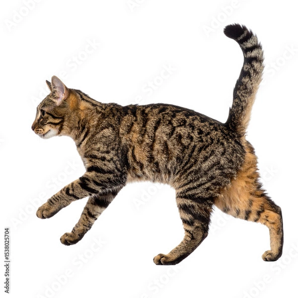 Obraz Scottish Fold and British Shorthair cats and kittens, isolated on a white background, are adorable young purebred felines