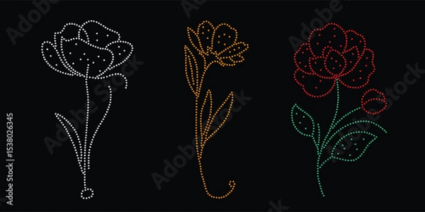 Obraz Abstract, beautiful flower rhinestone glitter motif design.