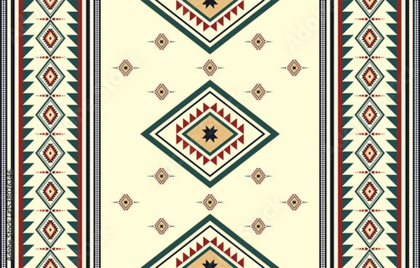 Obraz Vector illustration of geometric or ethnic seamless pattern traditional design for background