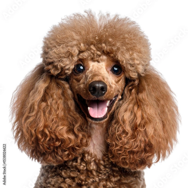 Obraz Adorable black and apricot Toy Poodle puppy and American Cocker Spaniel on a white background