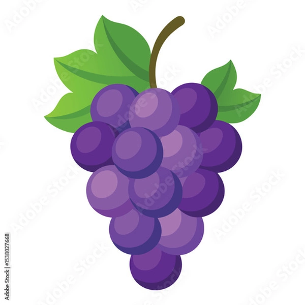 Fototapeta Grape fruits with leaf icon vector illustrtion