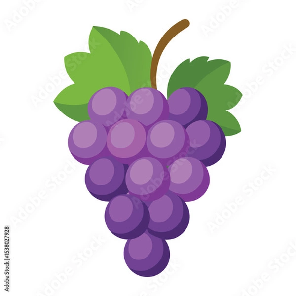 Fototapeta Grape fruits with leaf icon vector illustrtion
