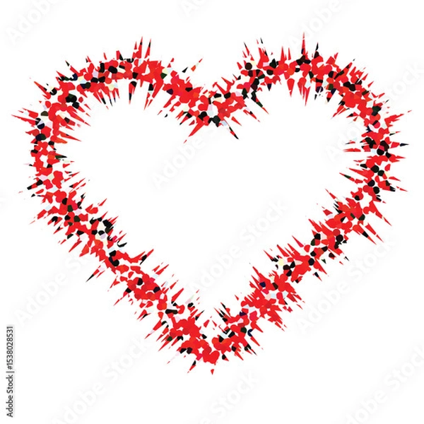 Obraz Abstract Red Heart Splatter for Love and Romantic Celebrations with a heart of red and black hearts