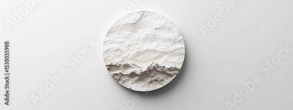 Fototapeta Abstract White Circular 3D Texture Relief Wall Art Modern Minimalist Home Decor