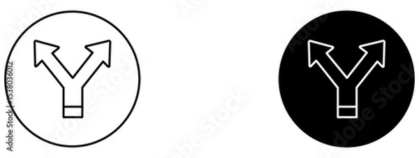 Fototapeta Split Icon  Divide or Separation Symbol in Line and Solid Style

