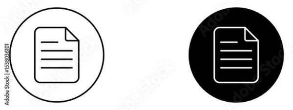 Obraz File Icon  Document or Digital Page Symbol in Line and Solid Style

