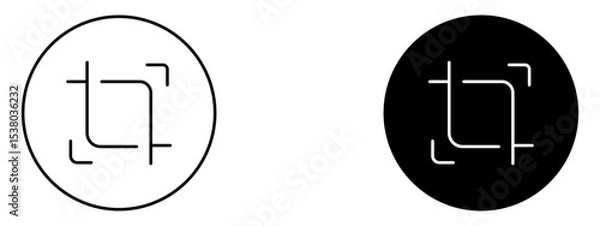 Fototapeta Crop Icon  Image Editing or Resize Tool Symbol in Line and Solid Style