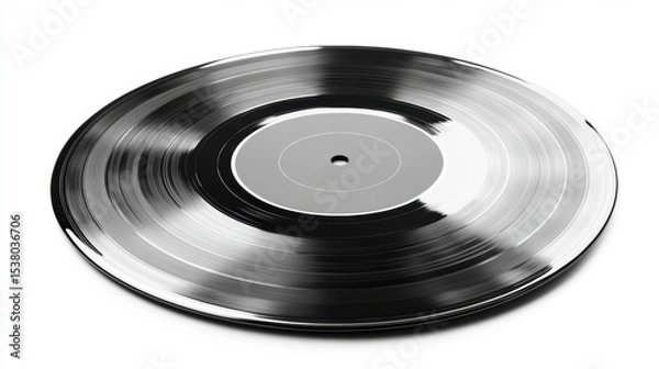 Fototapeta Shiny Black Vinyl Record Close Up Retro Music Background Studio Shot
