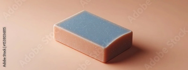 Fototapeta Luxurious Handcrafted Soap Bar Two Tone Design Spa Product Pastel Colors Minimalist Style