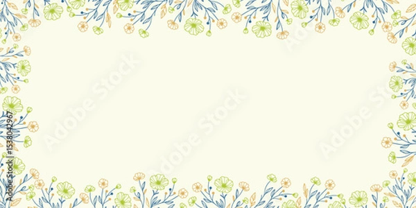 Fototapeta soft minimal floral background with hand drawn flower forms.abstract wall art design for fashion template and scrapbook layout

