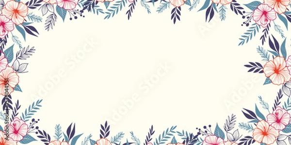 Obraz soft abstract floral wallpaper with blooming leaf clusters.flower themed wall background for textile banner and invitation design

