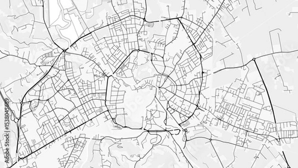 Fototapeta Vicenza City Map. Minimalist black and white line art poster for printing, wallpaper, wall art for home and office decor